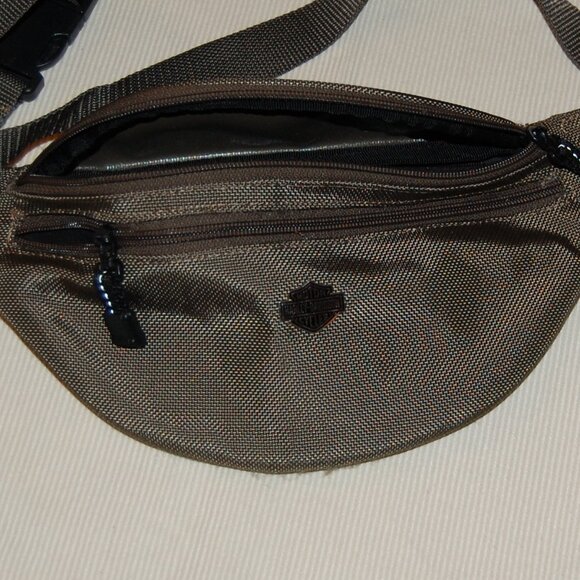 Harley Davidson Nylon Fanny Pack - Army Green- 12" x 5" - Picture 1 of 11